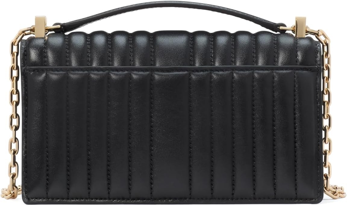 image:imagekate spade new york womens Deco Mini Leather Flap Chain CrossbodyQuilted Black