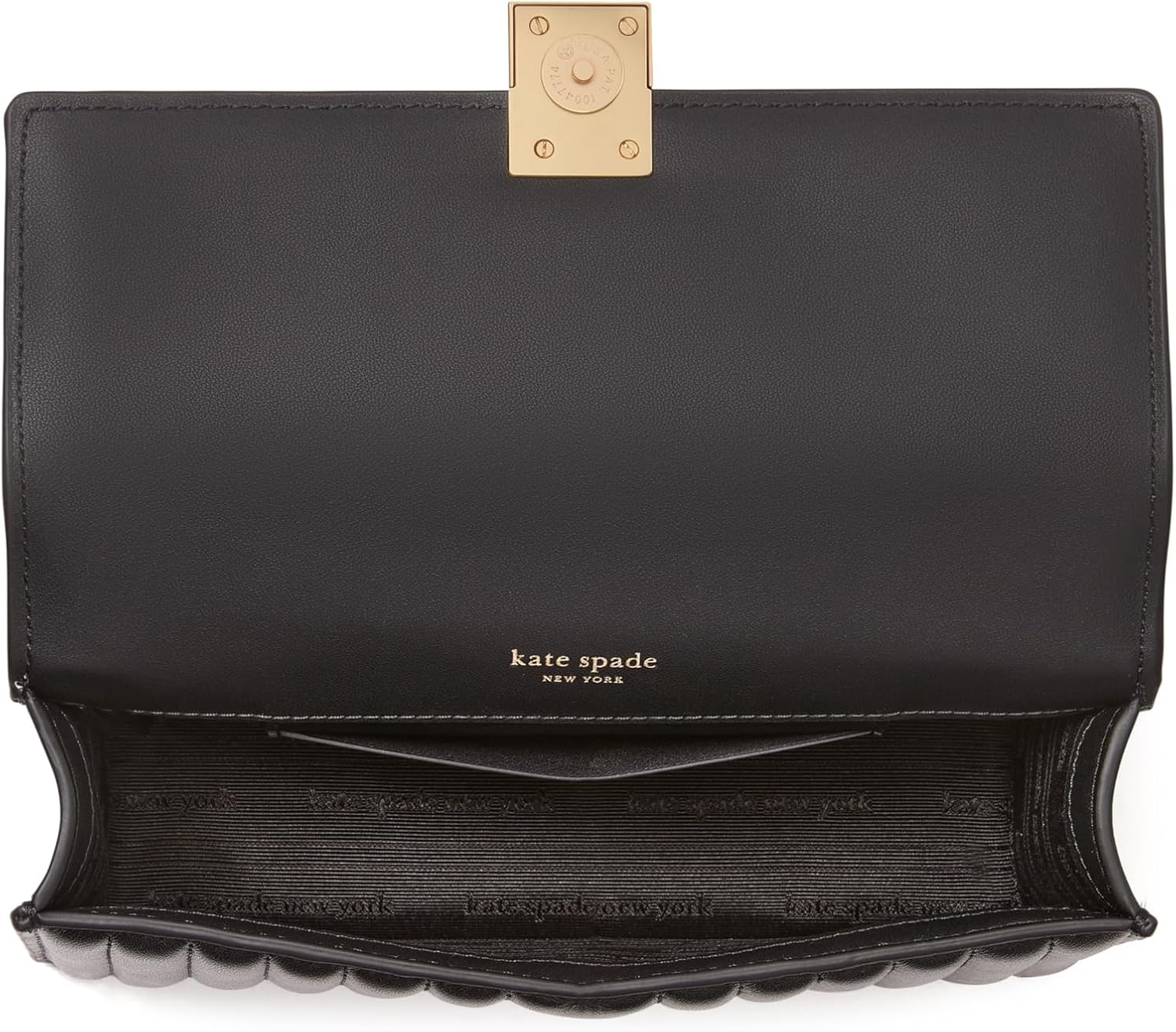 image:imagekate spade new york womens Deco Mini Leather Flap Chain CrossbodyQuilted Black