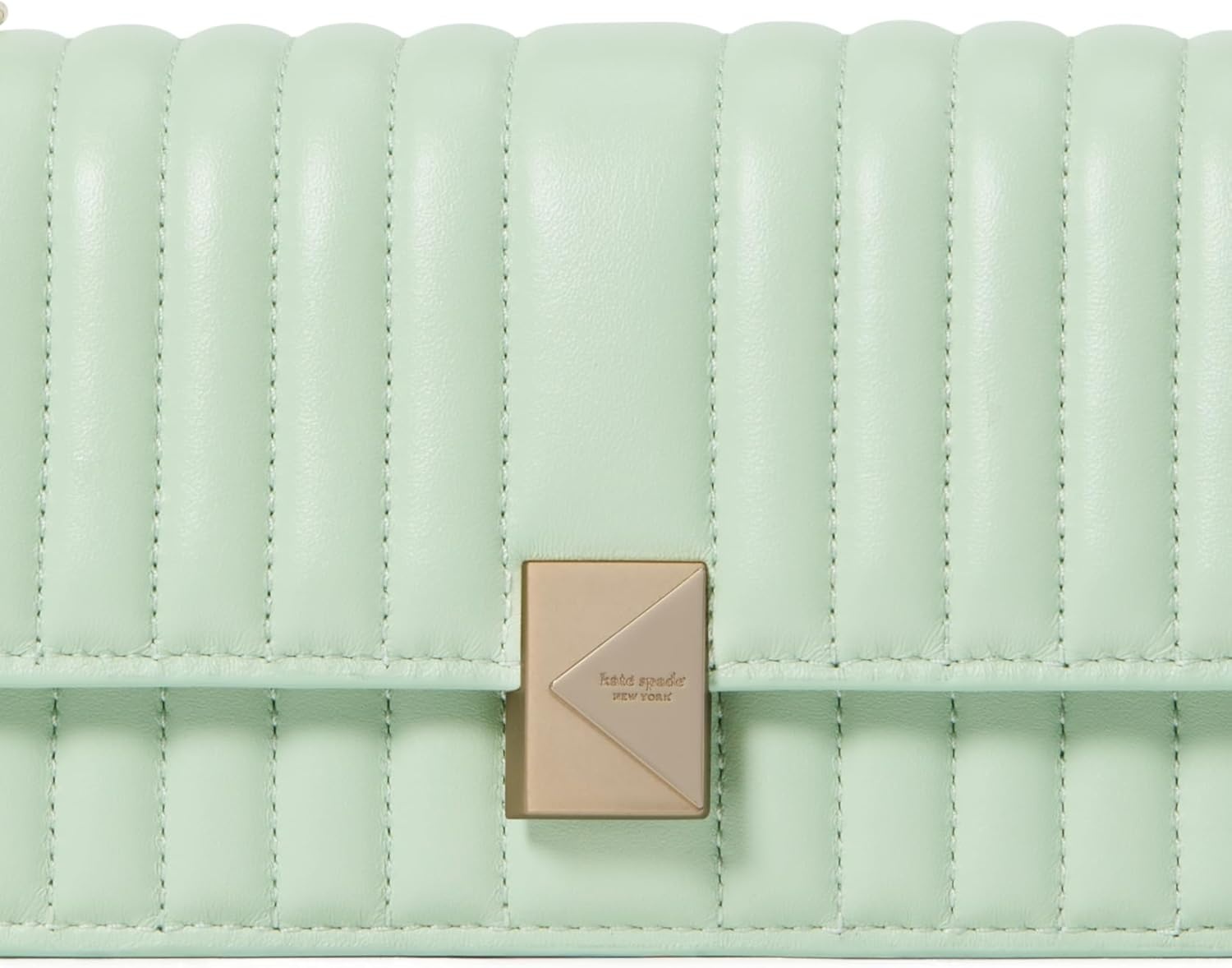image:imagekate spade new york womens Deco Mini Leather Flap Chain CrossbodyQuilted Pistachio Ice
