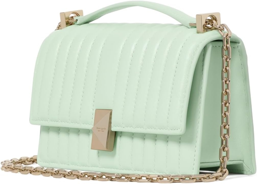 image:imagekate spade new york womens Deco Mini Leather Flap Chain CrossbodyQuilted Pistachio Ice