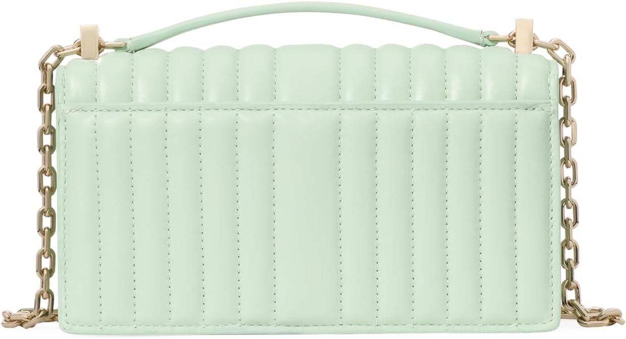 image:imagekate spade new york womens Deco Mini Leather Flap Chain CrossbodyQuilted Pistachio Ice