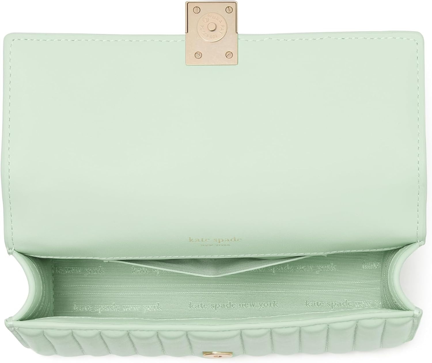 image:imagekate spade new york womens Deco Mini Leather Flap Chain CrossbodyQuilted Pistachio Ice