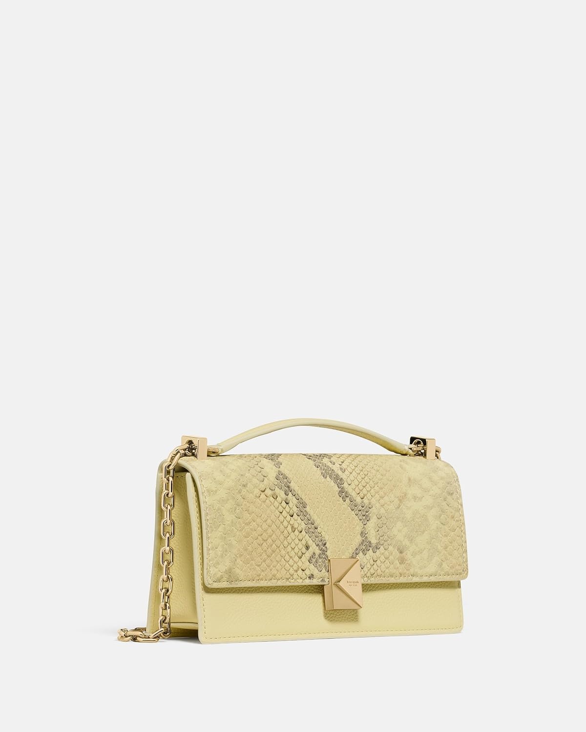 image:imagekate spade new york womens Deco Mini Leather Flap Chain CrossbodySnake Embossed Pale Citron