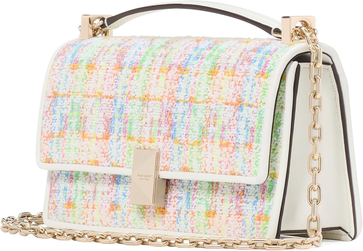 image:imagekate spade new york womens Deco Mini Leather Flap Chain CrossbodyTweed Multi