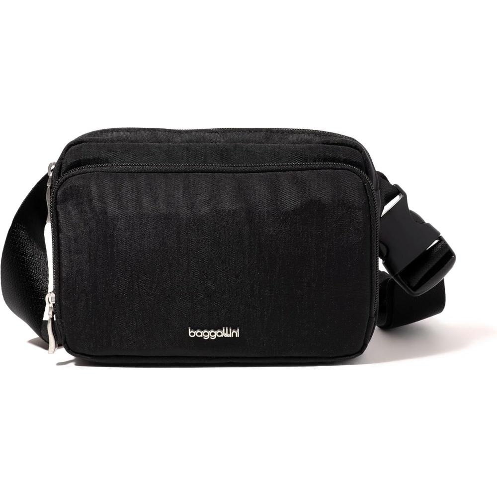 image:imageBaggallini Modern Belt Bag 5x8 Travel Fanny Pack Sling Bag Waistpack wRFID Card Holder Waterresistant Crossbody BagBlack
