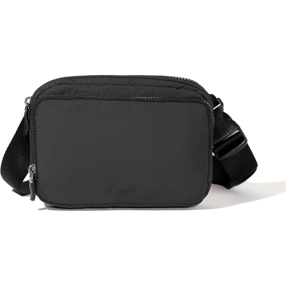 image:imageBaggallini Modern Belt Bag 5x8 Travel Fanny Pack Sling Bag Waistpack wRFID Card Holder Waterresistant Crossbody BagBlack Puff