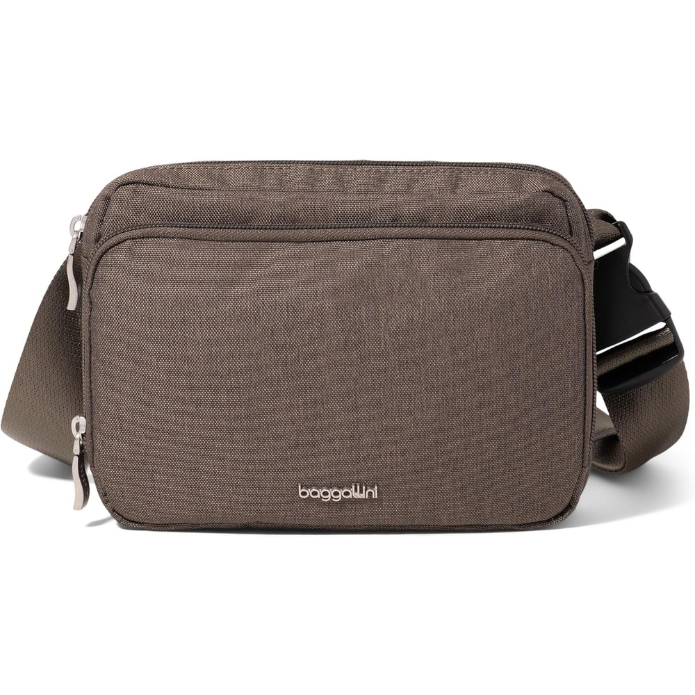 image:imageBaggallini Modern Belt Bag 5x8 Travel Fanny Pack Sling Bag Waistpack wRFID Card Holder Waterresistant Crossbody BagDark Umber Heritage