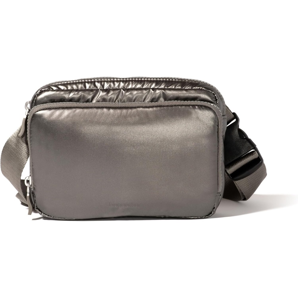 image:imageBaggallini Modern Belt Bag 5x8 Travel Fanny Pack Sling Bag Waistpack wRFID Card Holder Waterresistant Crossbody BagGunmetal Puff