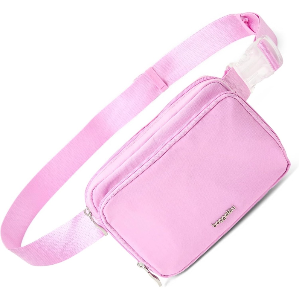image:imageBaggallini Modern Belt Bag 5x8 Travel Fanny Pack Sling Bag Waistpack wRFID Card Holder Waterresistant Crossbody BagHibiscus Pink