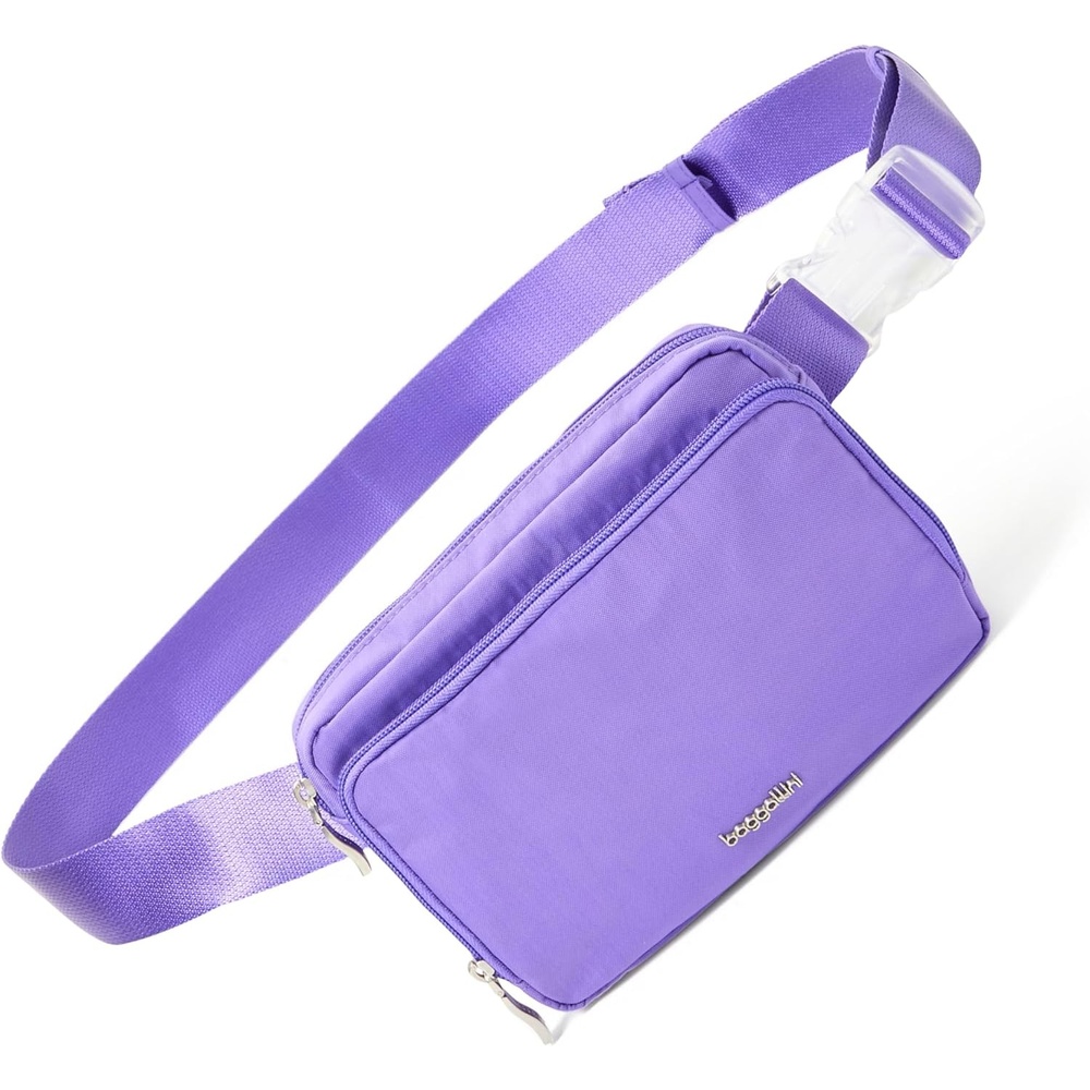 image:imageBaggallini Modern Belt Bag 5x8 Travel Fanny Pack Sling Bag Waistpack wRFID Card Holder Waterresistant Crossbody BagLavender Surf