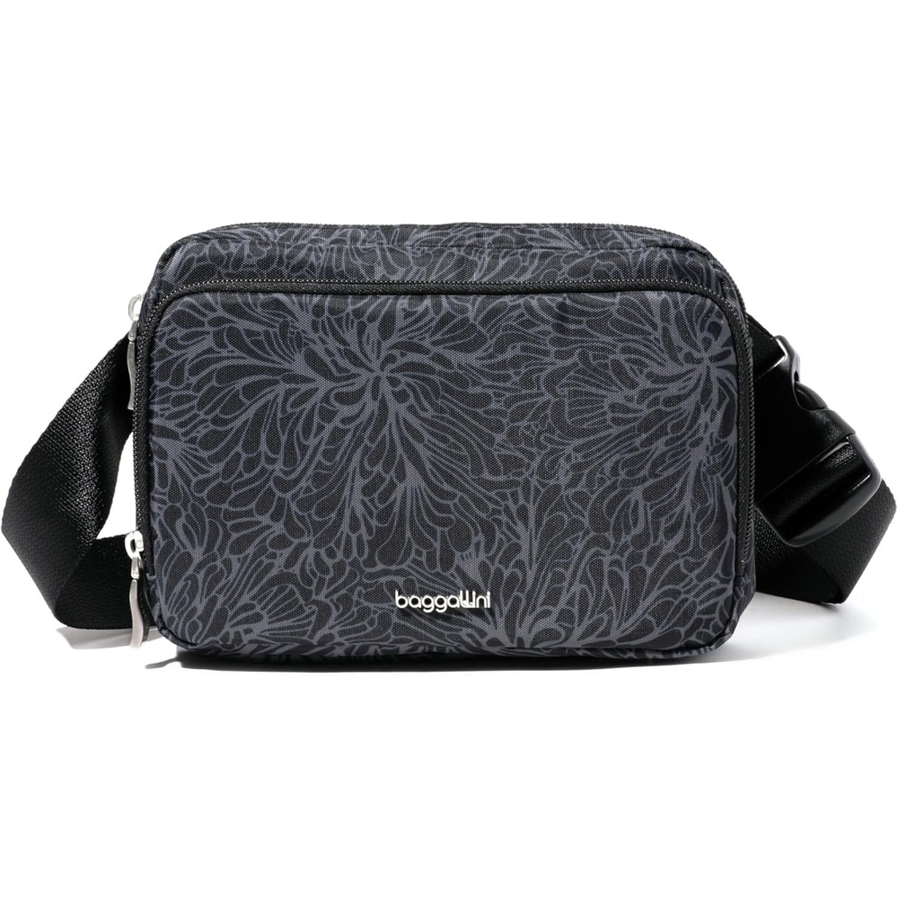image:imageBaggallini Modern Belt Bag 5x8 Travel Fanny Pack Sling Bag Waistpack wRFID Card Holder Waterresistant Crossbody BagMidnight Blossom