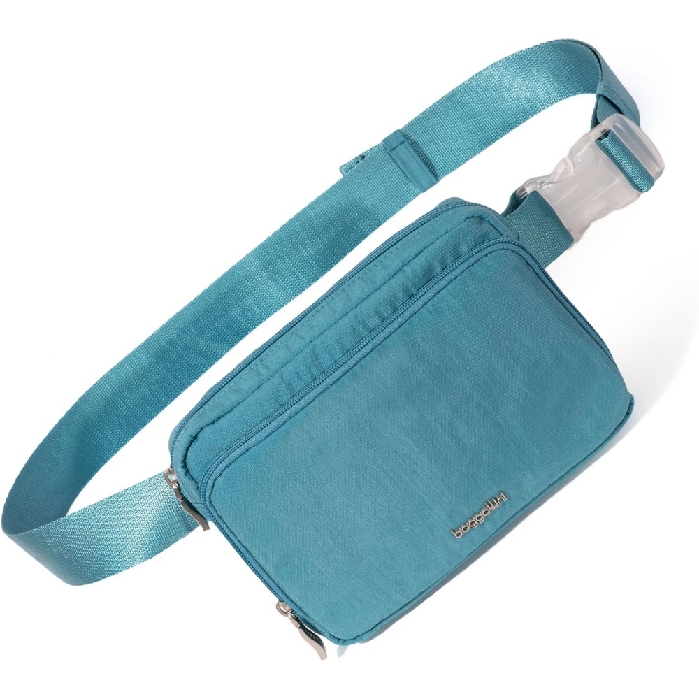 image:imageBaggallini Modern Belt Bag 5x8 Travel Fanny Pack Sling Bag Waistpack wRFID Card Holder Waterresistant Crossbody BagSeaside Blue
