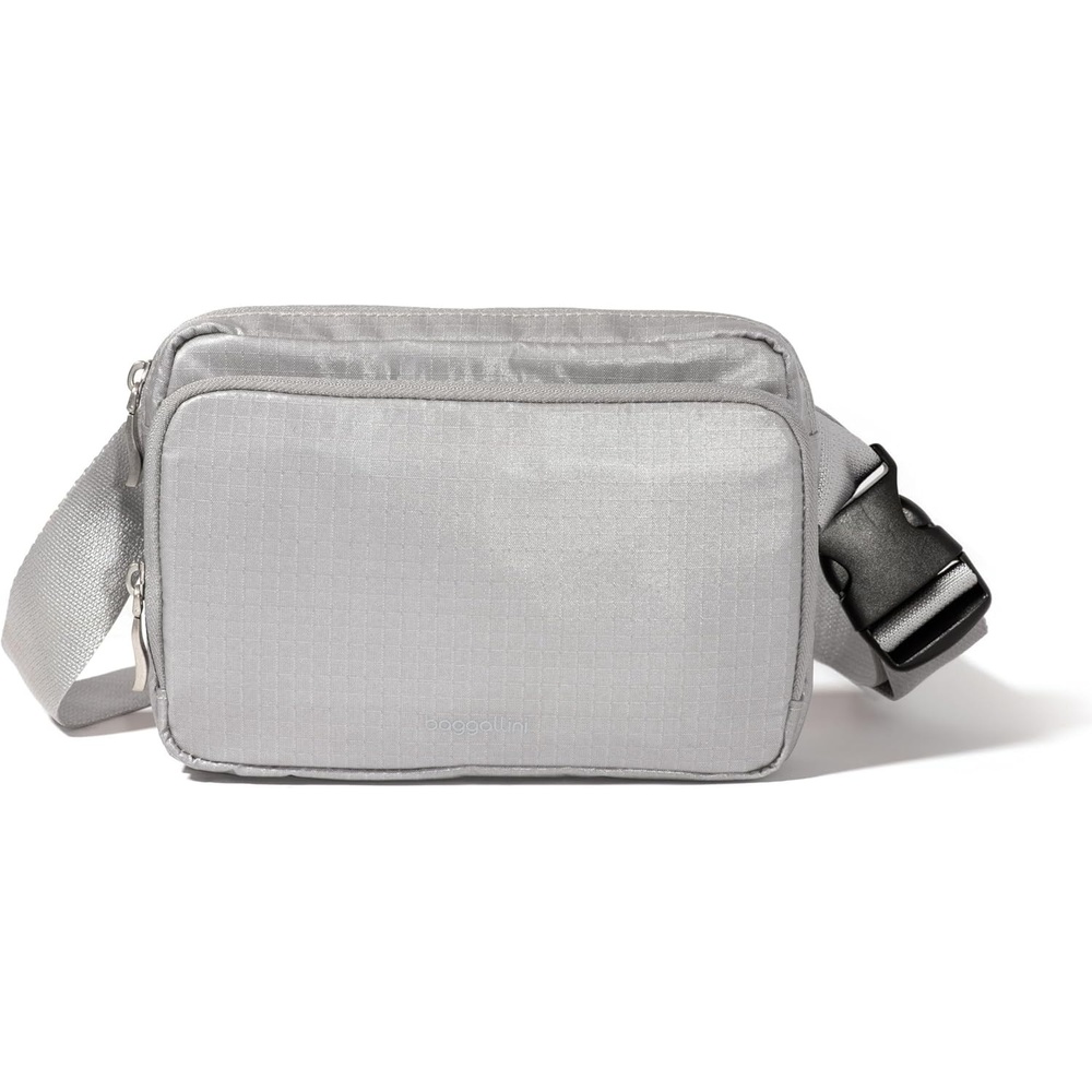 image:imageBaggallini Modern Belt Bag 5x8 Travel Fanny Pack Sling Bag Waistpack wRFID Card Holder Waterresistant Crossbody BagSleet Gloss Ripstop