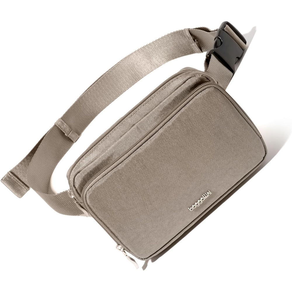 image:imageBaggallini Modern Belt Bag 5x8 Travel Fanny Pack Sling Bag Waistpack wRFID Card Holder Waterresistant Crossbody BagSterling Shimmer