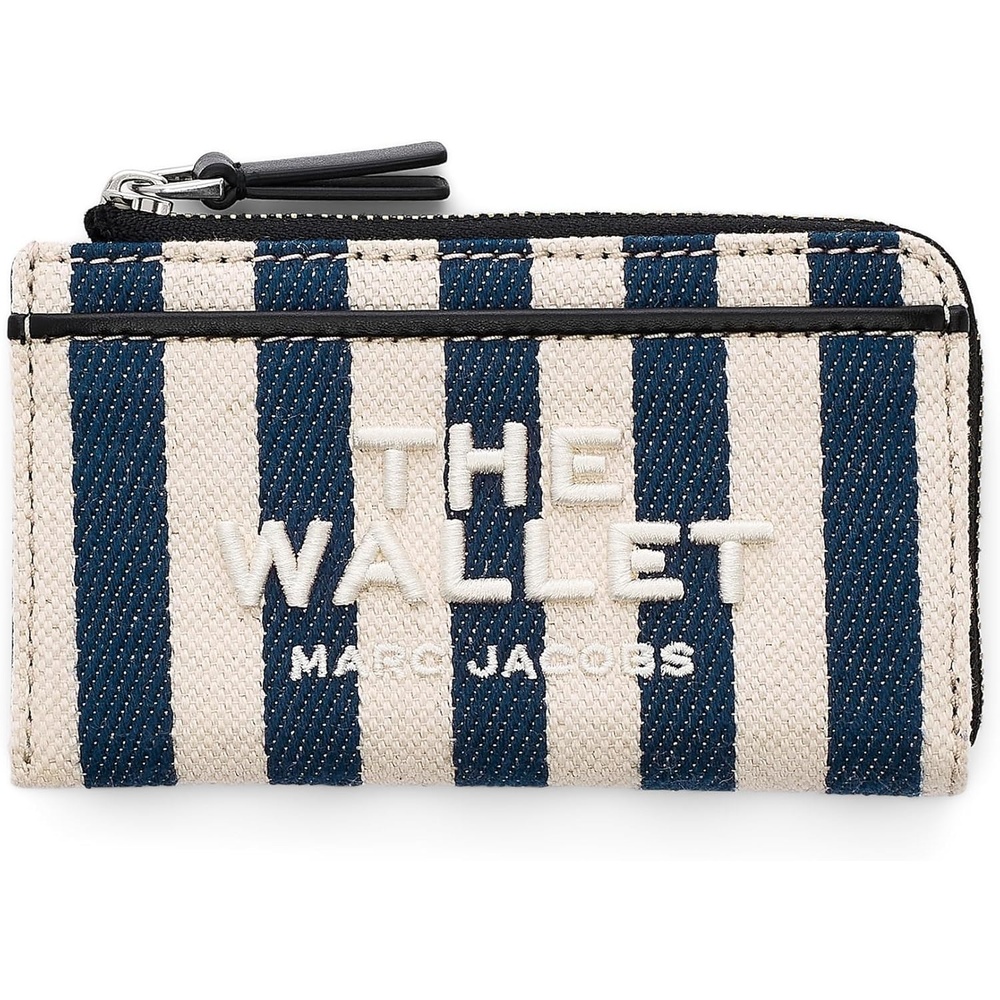 image:imageMarc Jacobs Womens The Stripe Canvas Top Zip Multi Wallet Blue Sea Multi One Size One SizeBlue Sea Multi