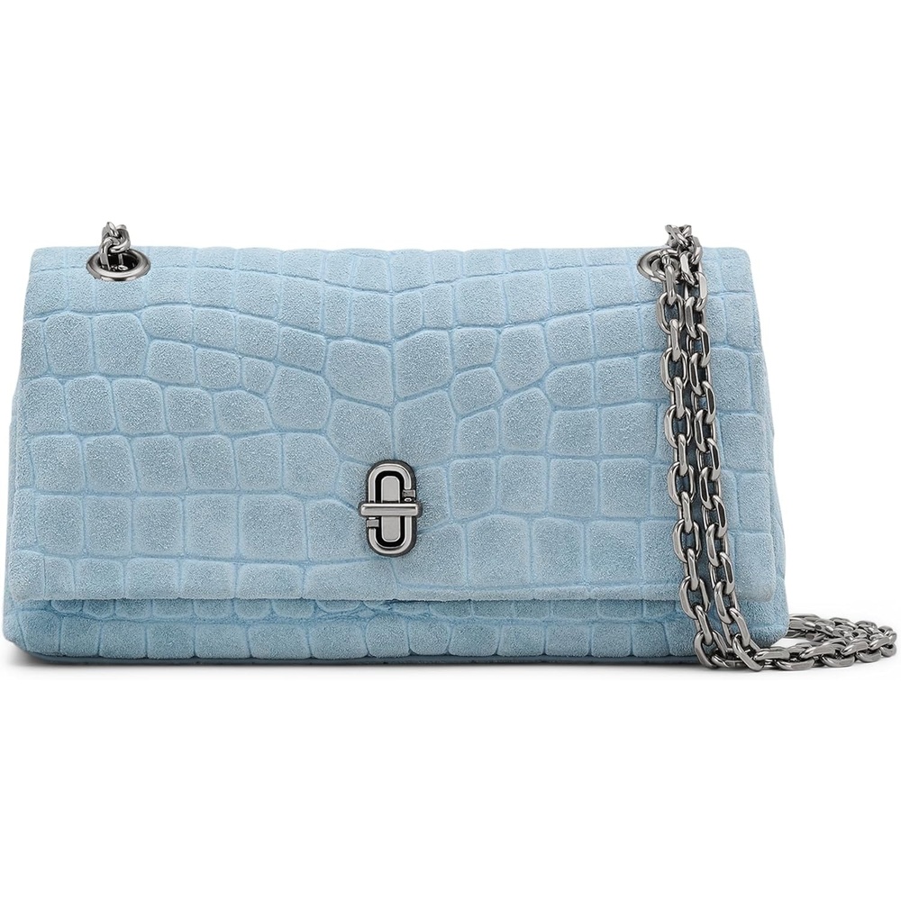 image:imageMarc Jacobs Womens The Suede Croc Dual Chain Mini BagBlue Mist
