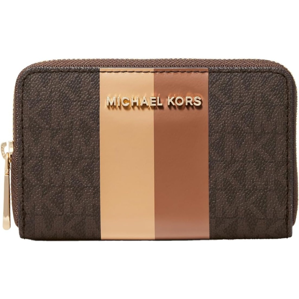 image:imageMichael Kors Jet Set Small Zip Around Card CaseGoldtone HardwareBrownLuggage
