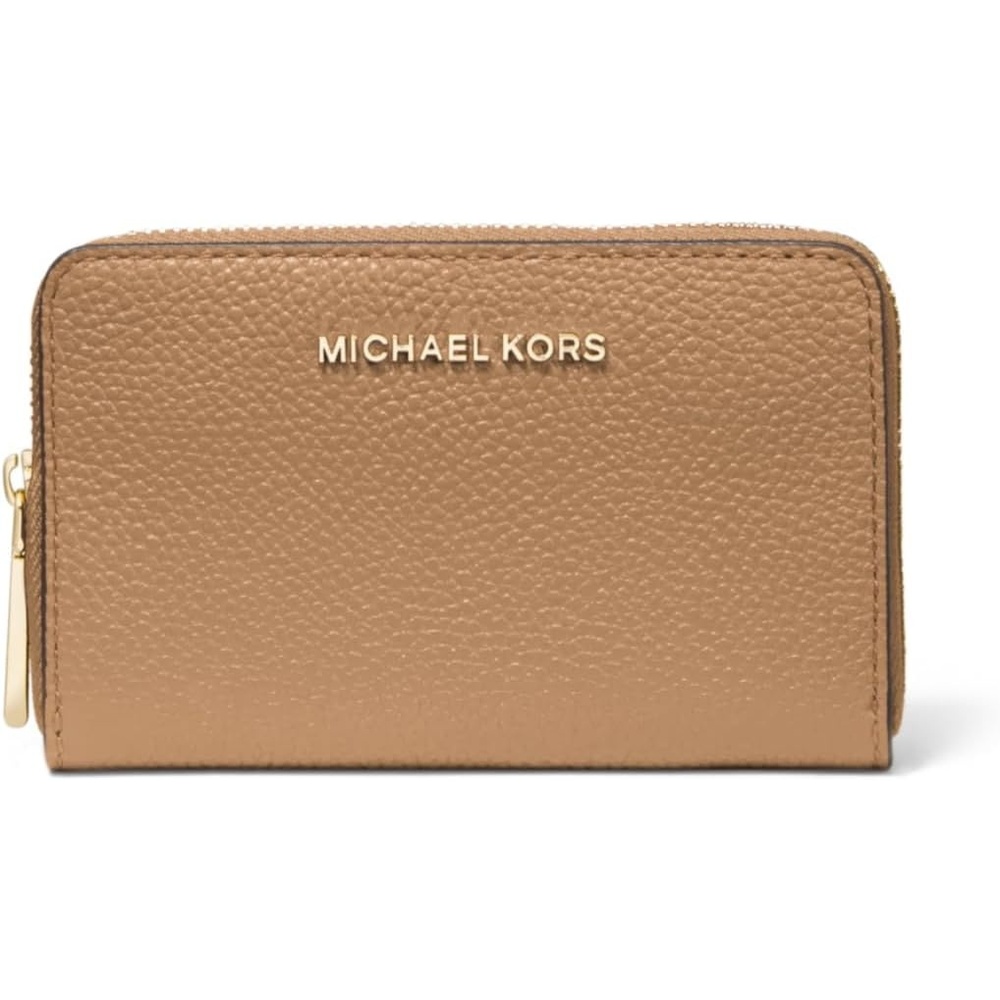 image:imageMichael Kors Jet Set Small Zip Around Card CaseGoldtone HardwarePebble LeatherHusk