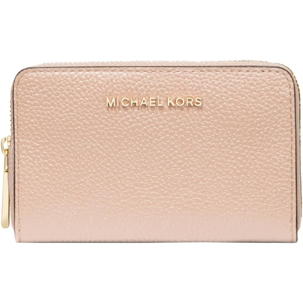 image:imageMichael Kors Jet Set Small Zip Around Card CaseGoldtone HardwareSoft Pink