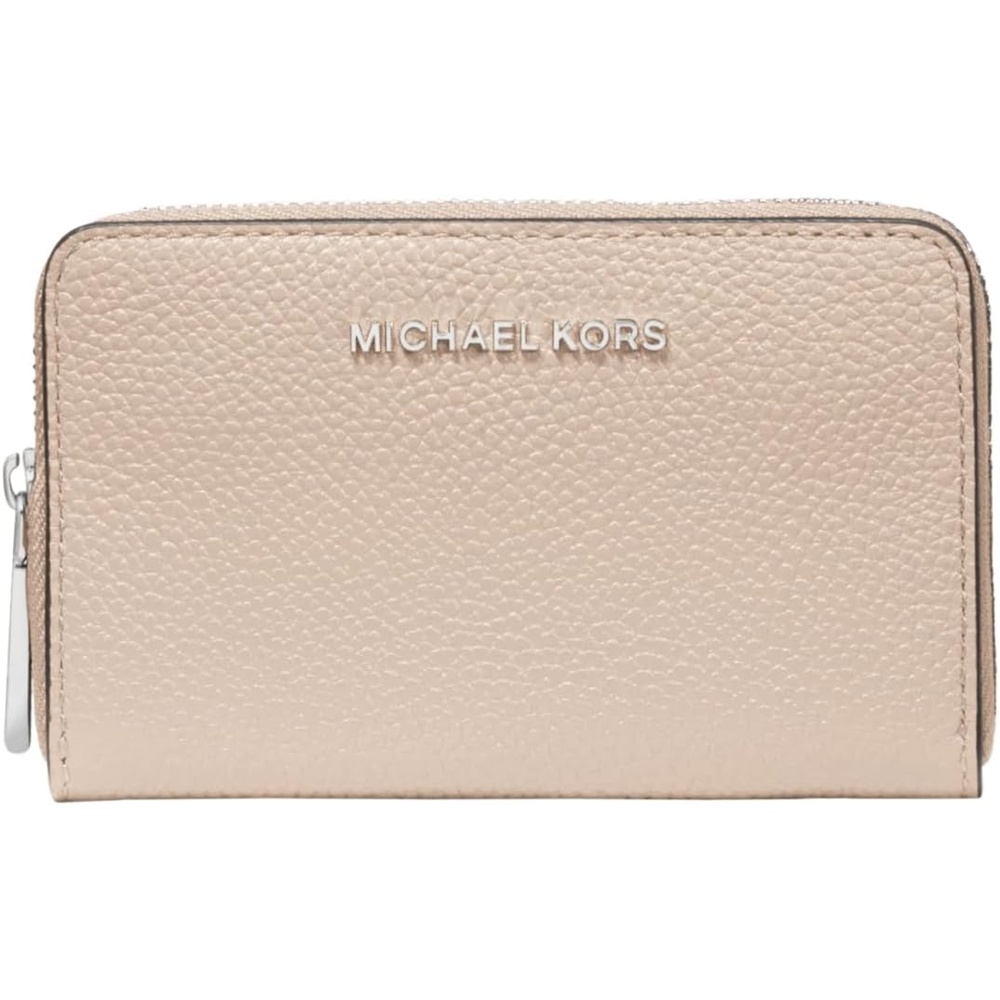 image:imageMichael Kors Jet Set Small Zip Around Card CaseSilvertone HardwareLight Sand
