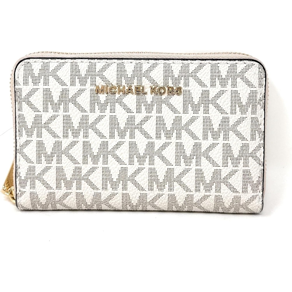 image:imageMichael Kors Jet Set Small Zip Around Card CaseVanillaSoft Pink