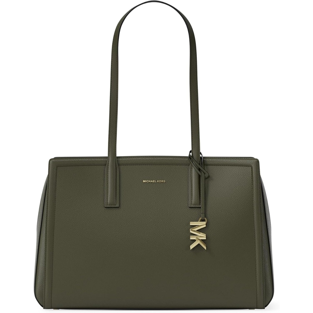 image:imageMichael Kors Womens Laila Medium Tote BagGoldtone HardwareEmbossed Goat LeatherIvy