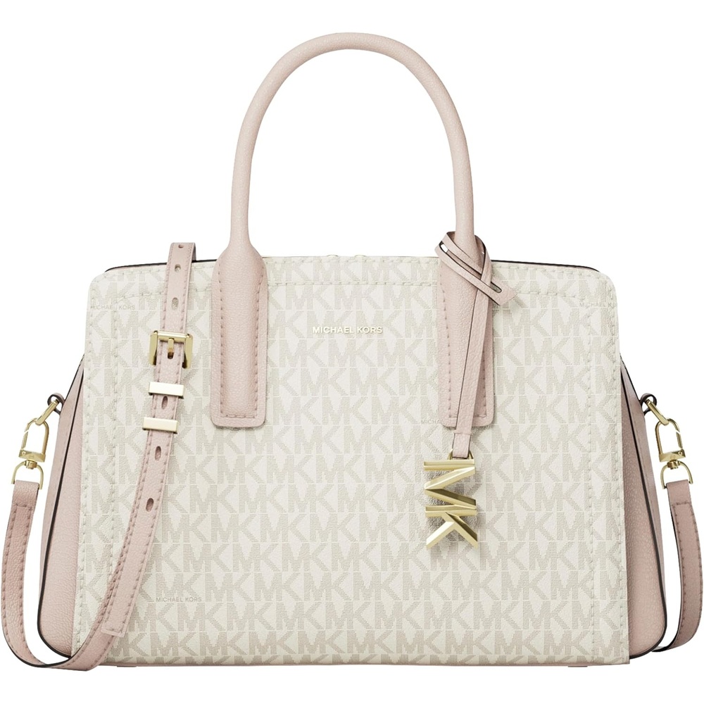 image:imageMichael Kors Womens Laila Small SatchelMk SignatureVanillaSoft Pink