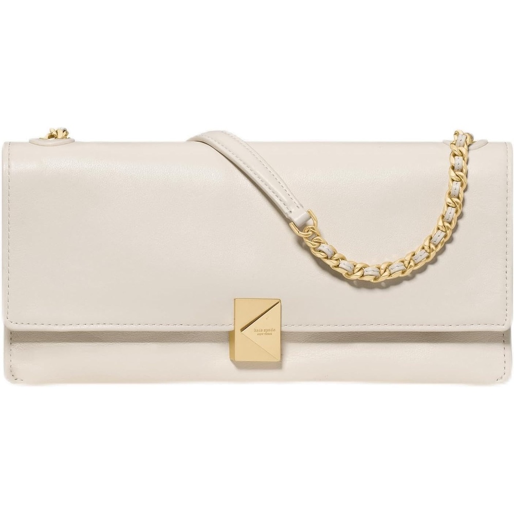 image:imagekate spade new york womens Deco Fine Grain Leather Soft ShoulderCashew Milk