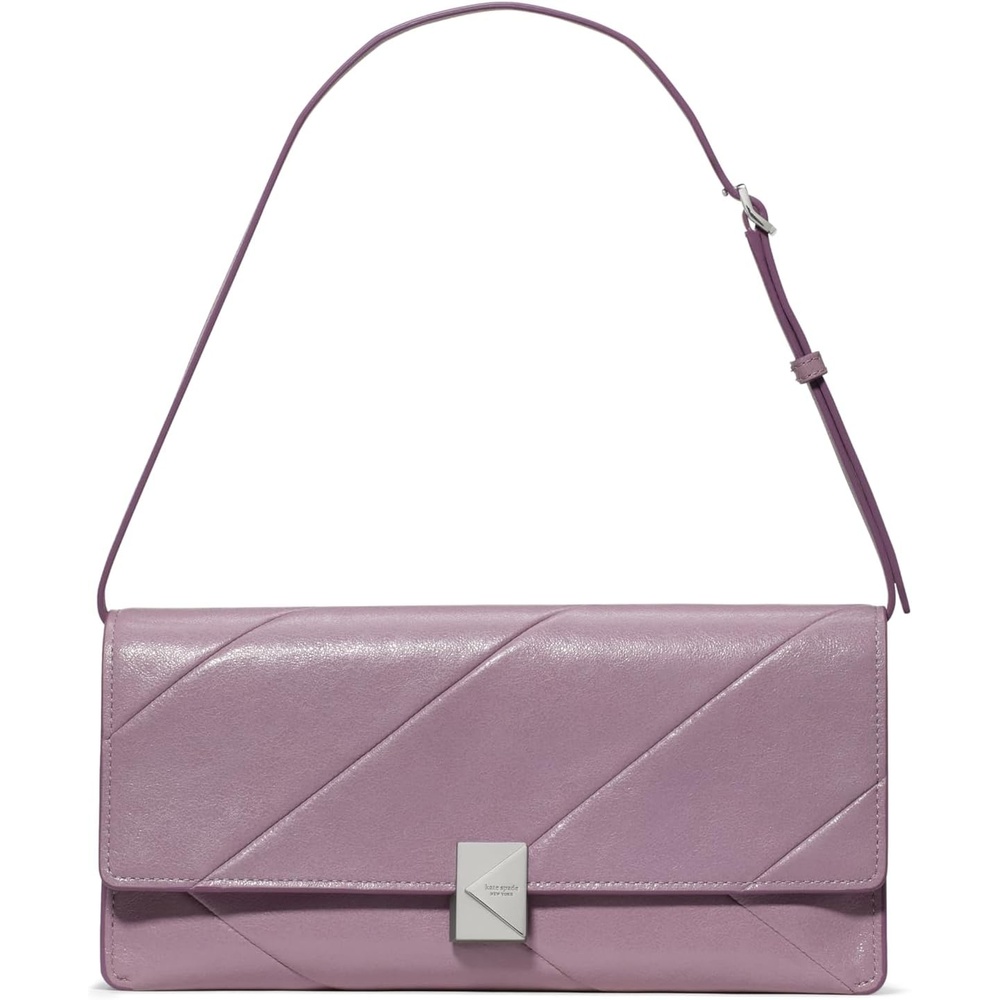 image:imagekate spade new york womens Deco Fine Grain Leather Soft ShoulderGlazed Market Purple