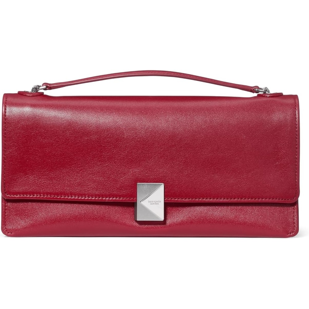 image:imagekate spade new york womens Deco Fine Grain Leather Soft ShoulderRed Jam