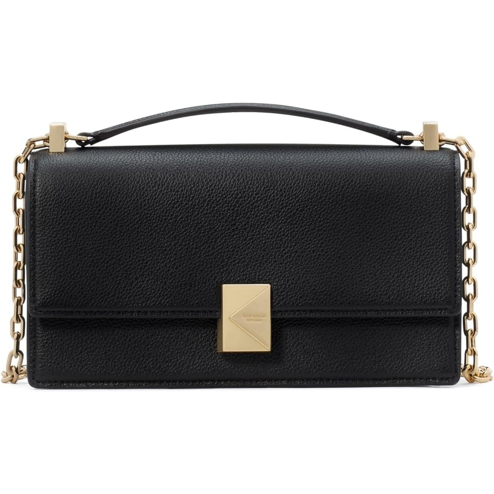 image:imagekate spade new york womens Deco Mini Leather Flap Chain CrossbodyBlack