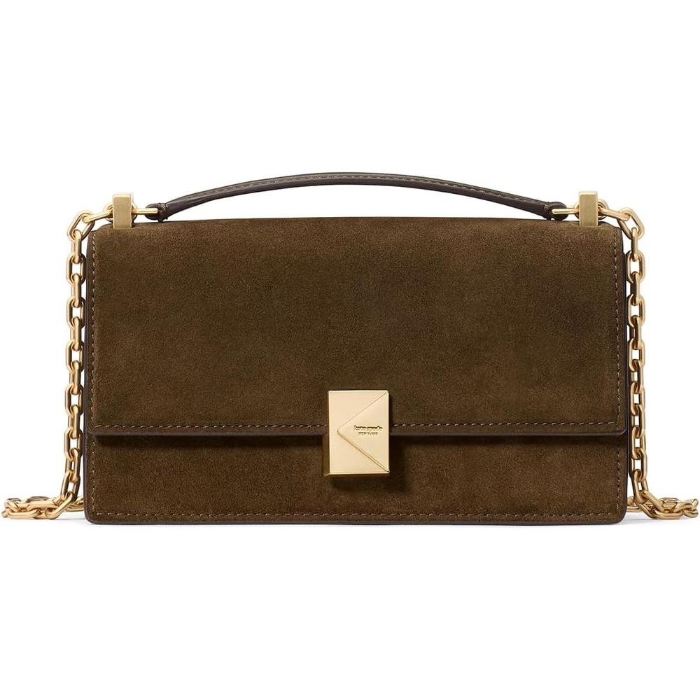 image:imagekate spade new york womens Deco Mini Leather Flap Chain CrossbodyBurnt Sage