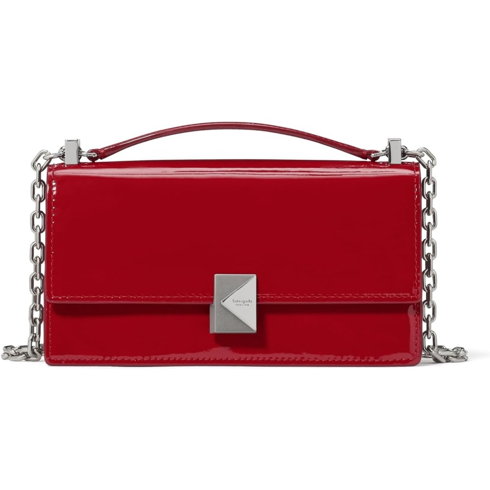image:imagekate spade new york womens Deco Mini Leather Flap Chain CrossbodyDark Scarlet