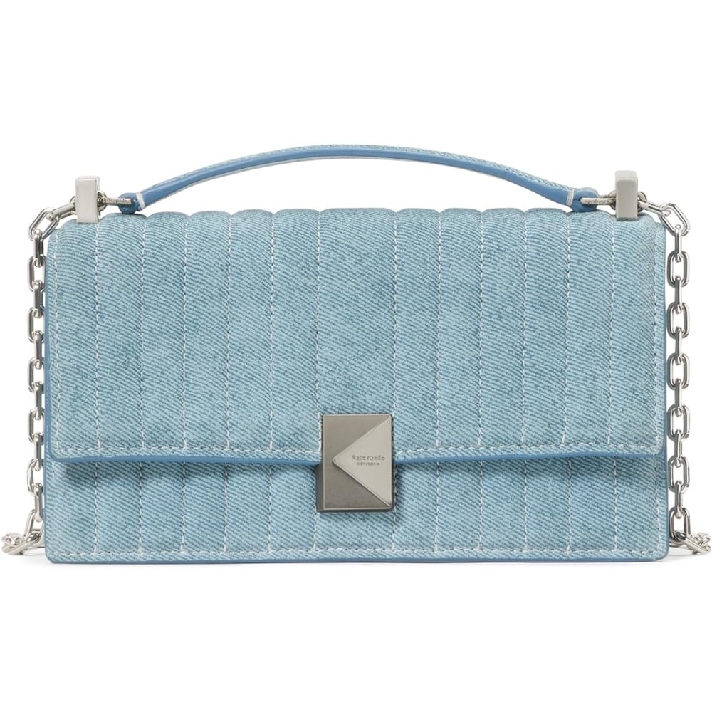 image:imagekate spade new york womens Deco Mini Leather Flap Chain CrossbodyDenim Blue Multi