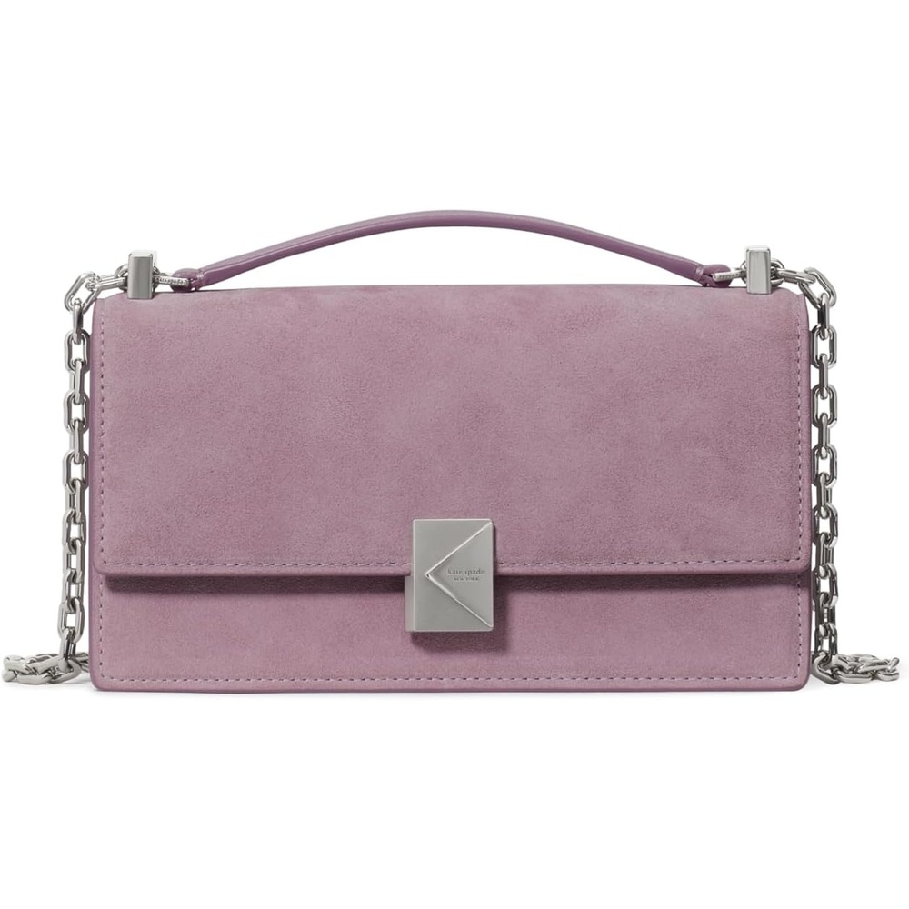 image:imagekate spade new york womens Deco Mini Leather Flap Chain CrossbodyMarket Purple Suede