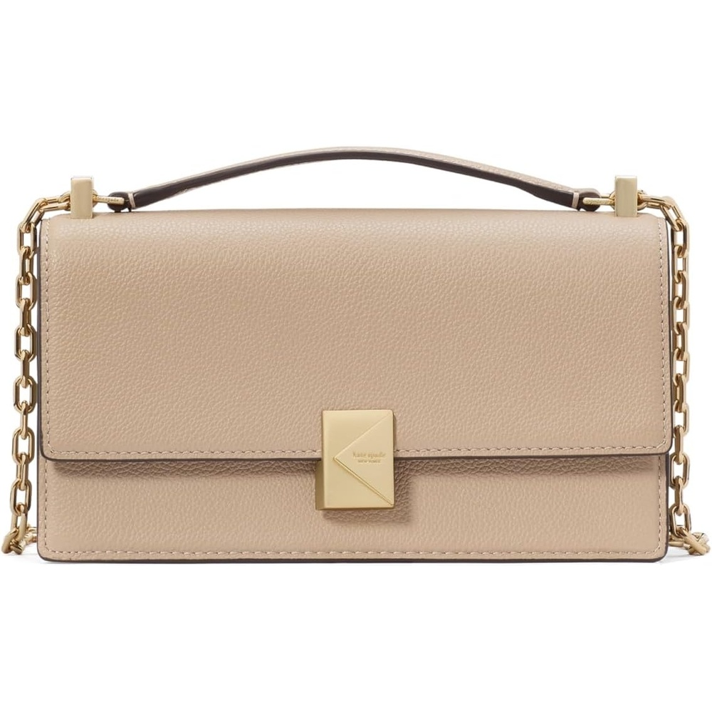 image:imagekate spade new york womens Deco Mini Leather Flap Chain CrossbodyTimeless Taupe