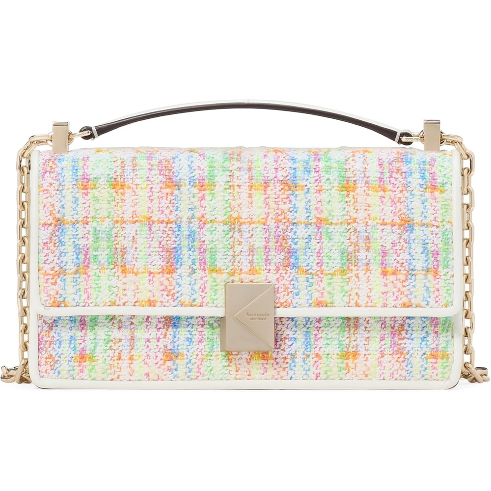 image:imagekate spade new york womens Deco Mini Leather Flap Chain CrossbodyTweed Multi